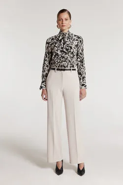 Avril Silk Top - Black/Ivory