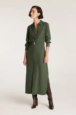 City Shirt Dress - Moss