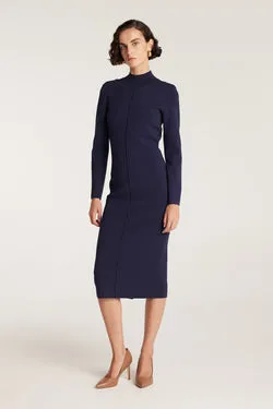 Milano Crepe Knit Dress - Indigo