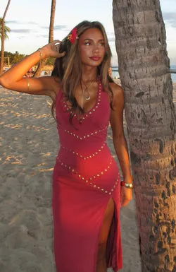 Hot To Handle Midi Dress Raspberry