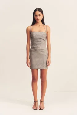 ELLIOT DRAPED MINI DRESS - CONCRETE