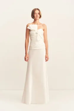 LUCERO SILK CONTRAST TWIST KNOT MAXI DRESS