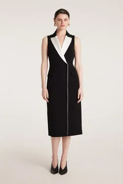 Tuxedo Dress - Black