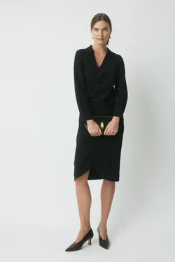 Gaia Wrap Dress - Black