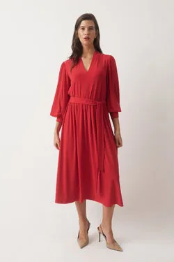 Riley Jersey Dress - Ruby Red