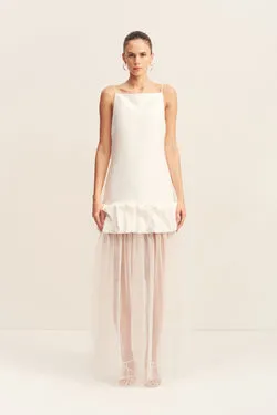 HALO SHEER MAXI SKIRT - IVORY