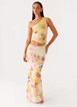 Seranella One Shoulder Maxi Dress - Sunburst Floral
