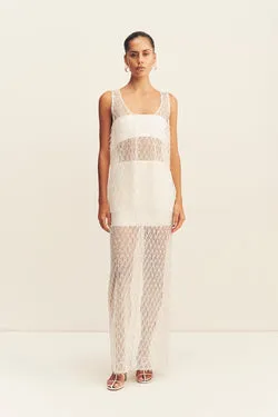 TALITHA FRINGE MAXI SKIRT - IVORY