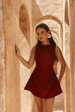 Camellia Dress - Burgundy
