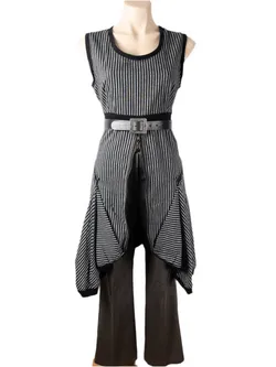 JIMMY JEAN Grey Striped Dress Sz 12