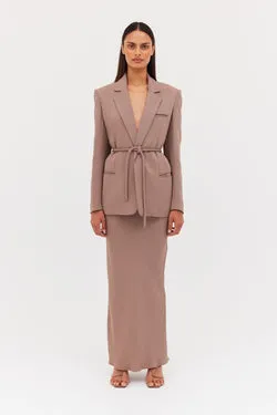 TAUPE SUITING RAFAEL SKIRT