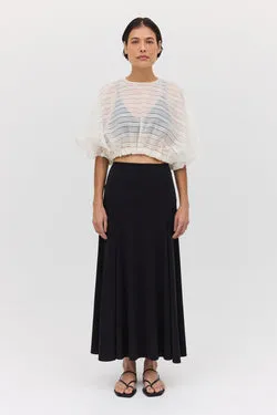 BLACK JERSEY EXPRESSION SKIRT