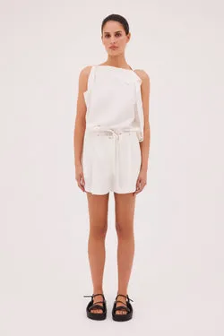 IVORY SATIN CREPE MAGRITTE TOP