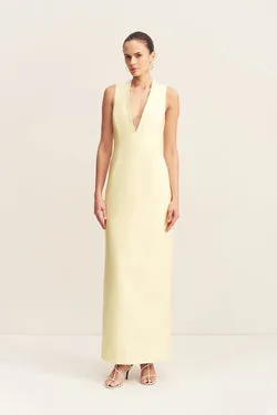 OTIS PLUNGED FITTED MAXI DRESS - YUZU