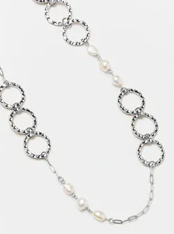 PEARL & OPEN CIRCLE NECKLACE