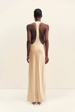 SAVANNA RACER BACK MAXI DRESS - CHAMPAGNE