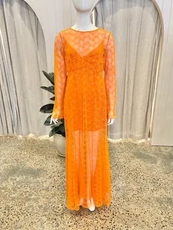 Shona Joy 'Sol' Lace Open Back Maxi Dress - Size 10