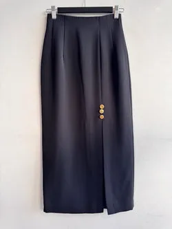 Vintage Ugo Black Midi Skirt - size XS