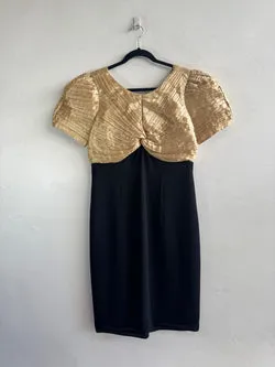 Vintage Mr. K & Co. Gold trim evening dress - size L