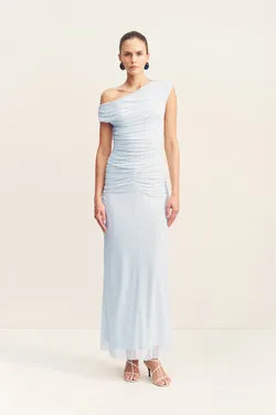 MIRA OFF SHOULDER MAXI DRESS - SKY