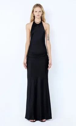 QUENTIN RACER MAXI DRESS - BLACK
