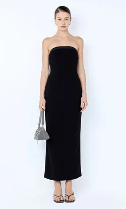 ROMEE STRAPLESS MIDI DRESS - BLACK