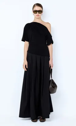 CHANTAL OFFSHOULDER MAXI DRESS - BLACK