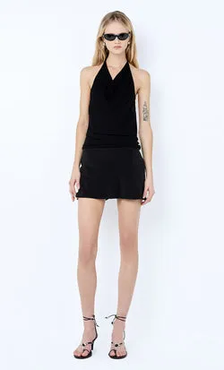 ELOISE HALTER MINI DRESS - BLACK