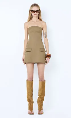 FAYE STRAPLESS MINI DRESS - OLIVE