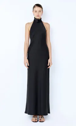 LISETTE HALTER MAXI DRESS - BLACK