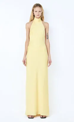 LISETTE HALTER MAXI DRESS - CITRON