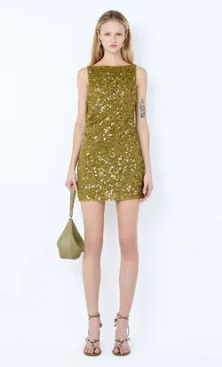 CABINE BOATNECK MINI DRESS - MOSS