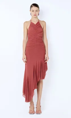 ISIDORE HALTER DRESS - GARNET