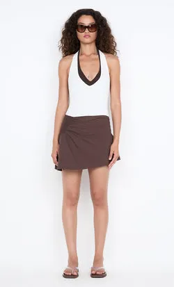 MARCELINE MINI SKIRT - DARK CHOCOLATE