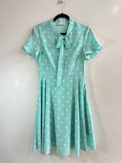 Alannah Hill blue polka dot dress - size 10