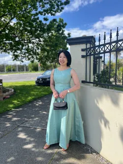 Vintage Custom Sea Foam Green Maxi Dress/Gown Size XS