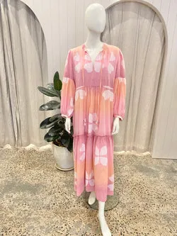 Pearl & Caviar Floral Jacquard Ombre Maxi Dress - Size M/L (12-14)