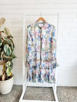 Feathers Floral Midi Dress - Size XL (14)
