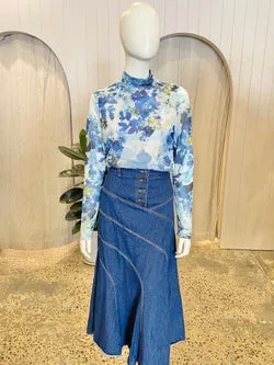 Sofia Irina Mesh Print Top - Size 10