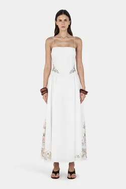 Aisha Maxi Dress Ditsy Cross Stitch