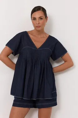 Sidney Lightweight Denim Top - SALE