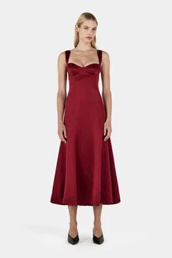 Alessandra Midi Dress Red Dahlia