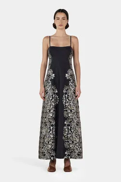 Alida Linen Maxi Dress Midnight Bells Beach