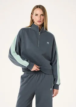 ALIGN ZIP NECK SWEAT IN THUNDER
