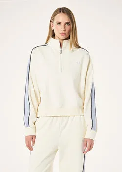ALIGN ZIP NECK SWEAT IN WHISPER WHITE