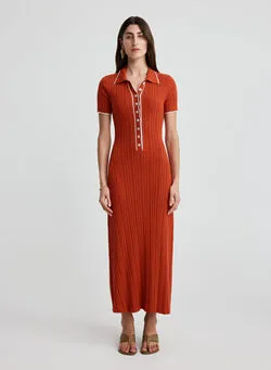 PENELOPE DRESS (PERSIMMON/GLACIER)