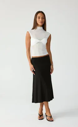 Hideaway Midi Skirt (Black)