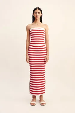 ARI SKIRT - CORAL STRIPE