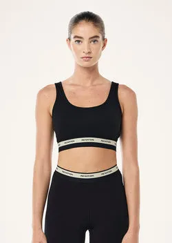 AVANT SPORTS BRA IN BLACK & BISCUIT