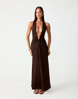 Avril Maxi Dress (Chocolate)